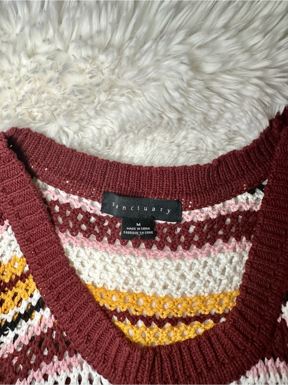 Sanctuary Sunland Stripe Open Knit Sweater Tank Medium NWOT - Picture 5 of 8